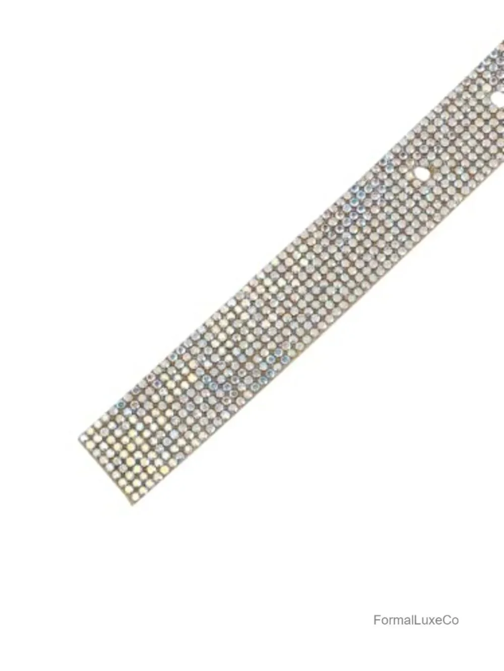 Women Rhinestone Skinny Belt Faux Leather Metal Buckle Waistband